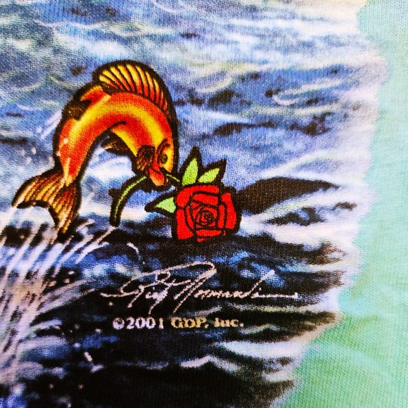 Grateful Dead Ship of Fool Original 2001 Liquid Blue rock Tie Dye T-Shirt XL NWT - Picture 7 of 7